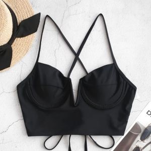 NWT Zaful V-notch Crisscross Underwire Bikini Top